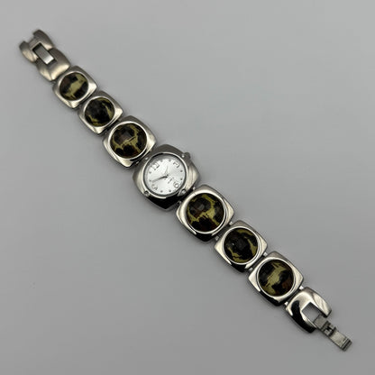 Avon Ladies Quartz Watch Silver Dial Squared Shape Bracelet Japan Working 25mm