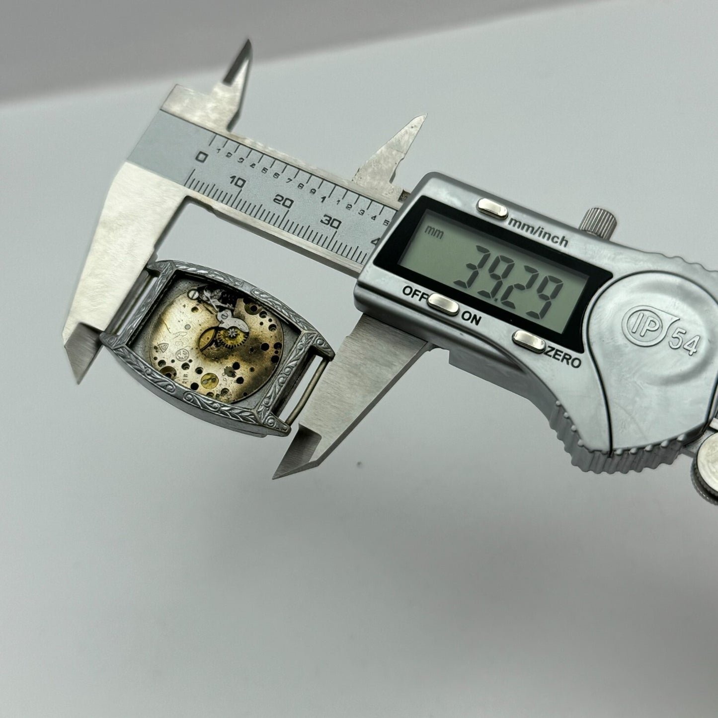 25.8mm AS 340 A Schild Watch Movement And Art Deco Tank Case 15 Jewels PARTS