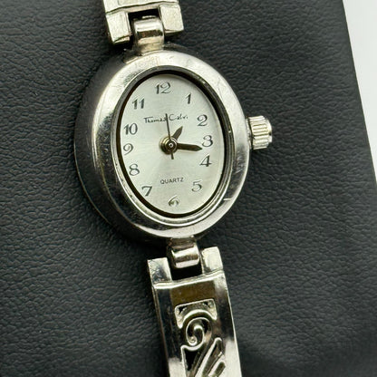 Thomas Calvi Ladies Quartz Watch Oval Dial Silver Tone Bracelet Working 21mm
