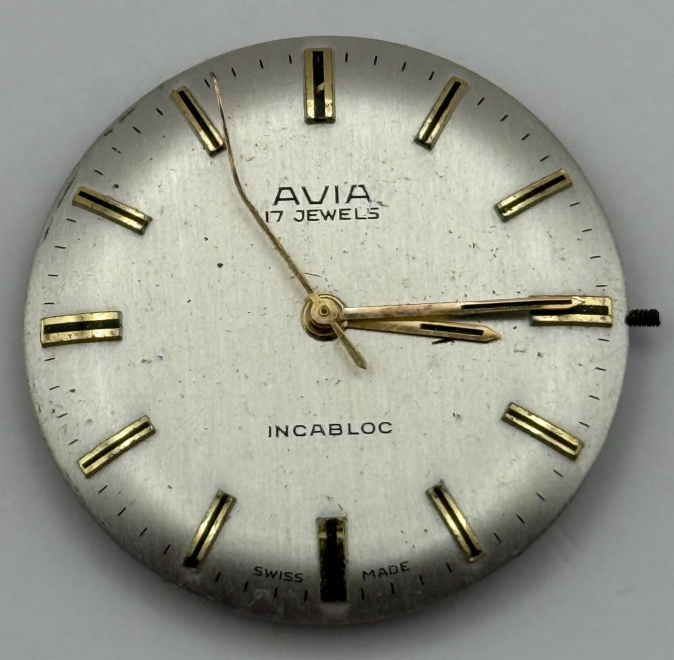 Avia ETA 2391 Watch Movement Manual Wind Vintage Swiss 17 Jewels Parts 25.7mm
