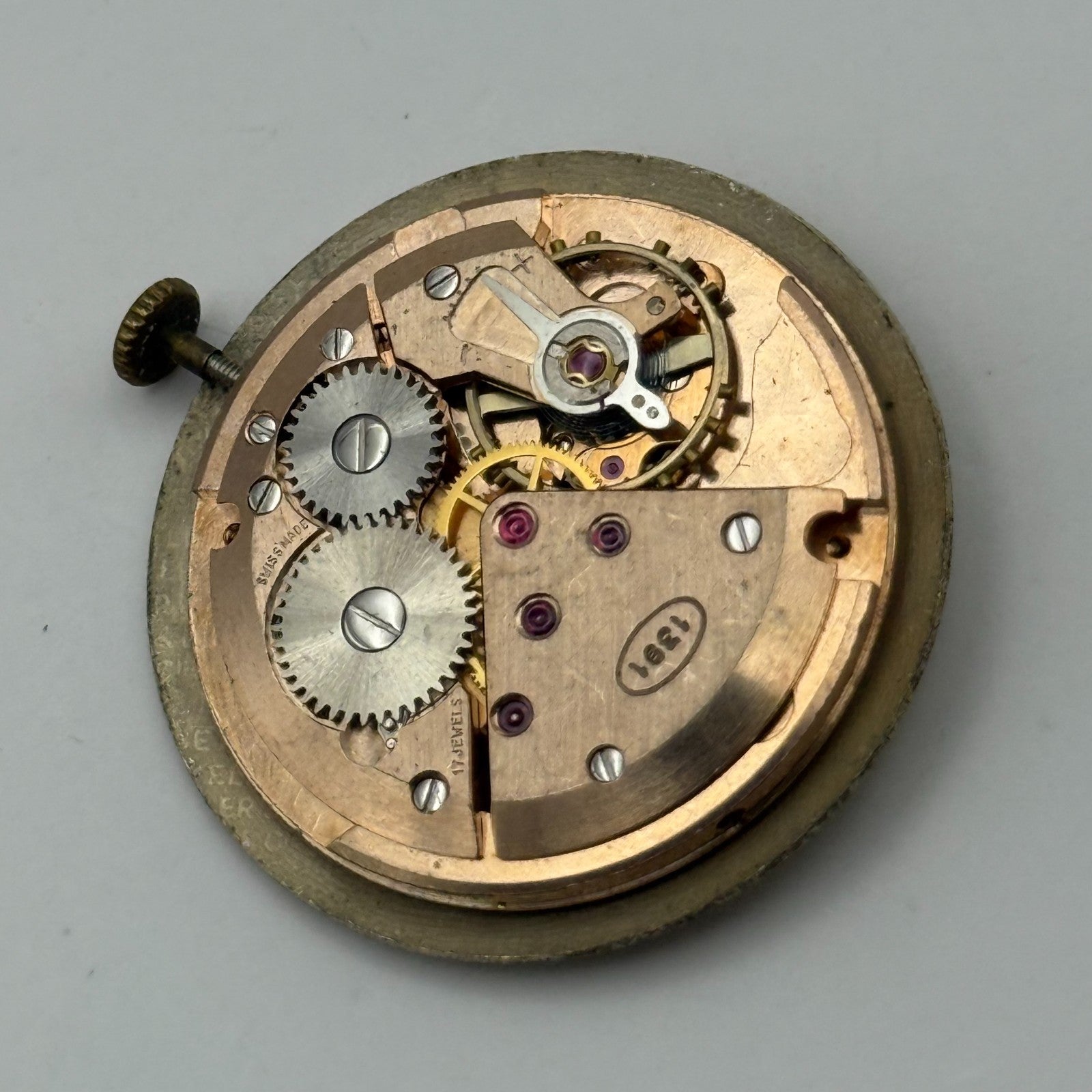 ETA 2391 Watch Movement Everite Running Manual Wind Vintage Parts Repair 25.8mm