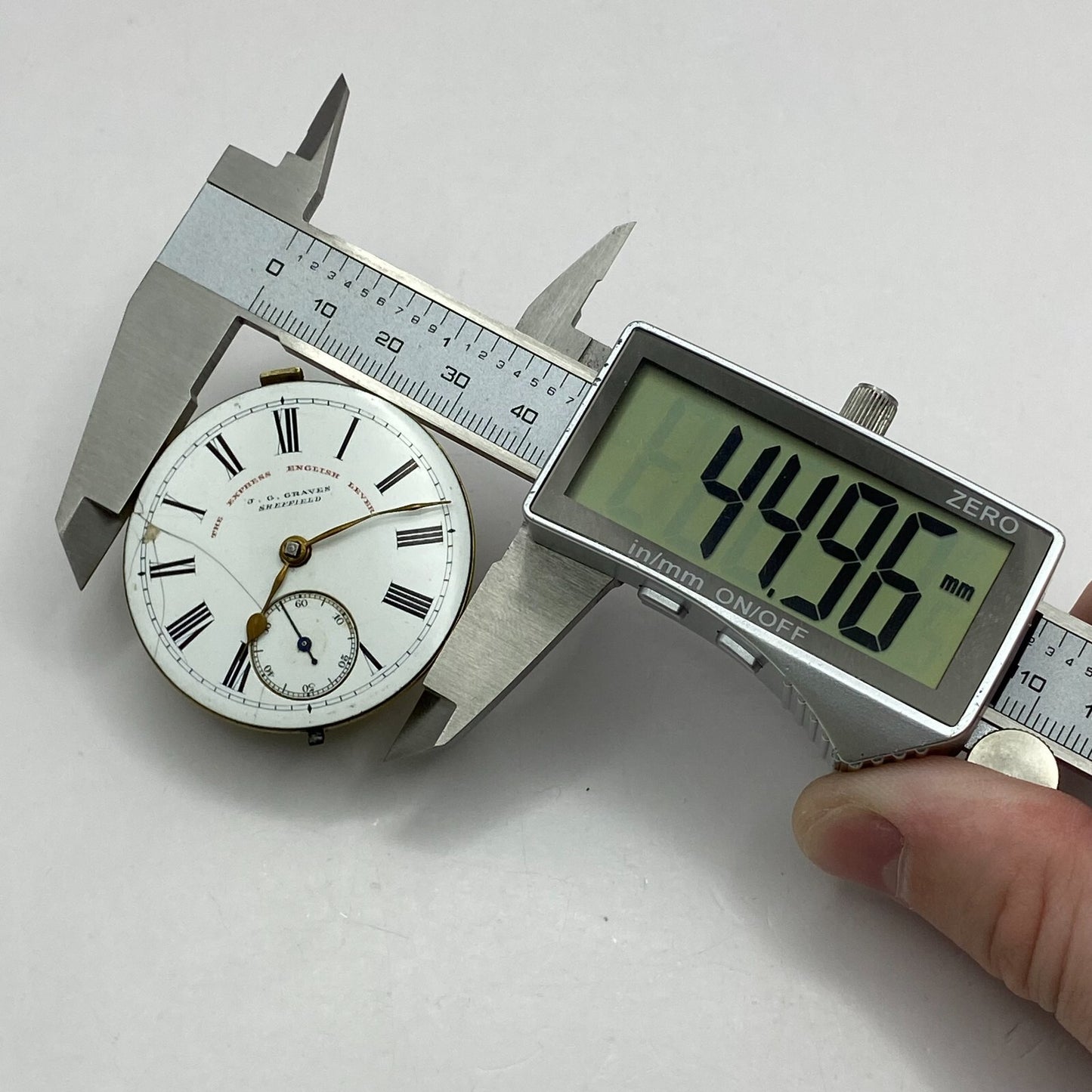 44.9mm Antique J G Graves The English Express Lever Pocket Watch Movement PARTS