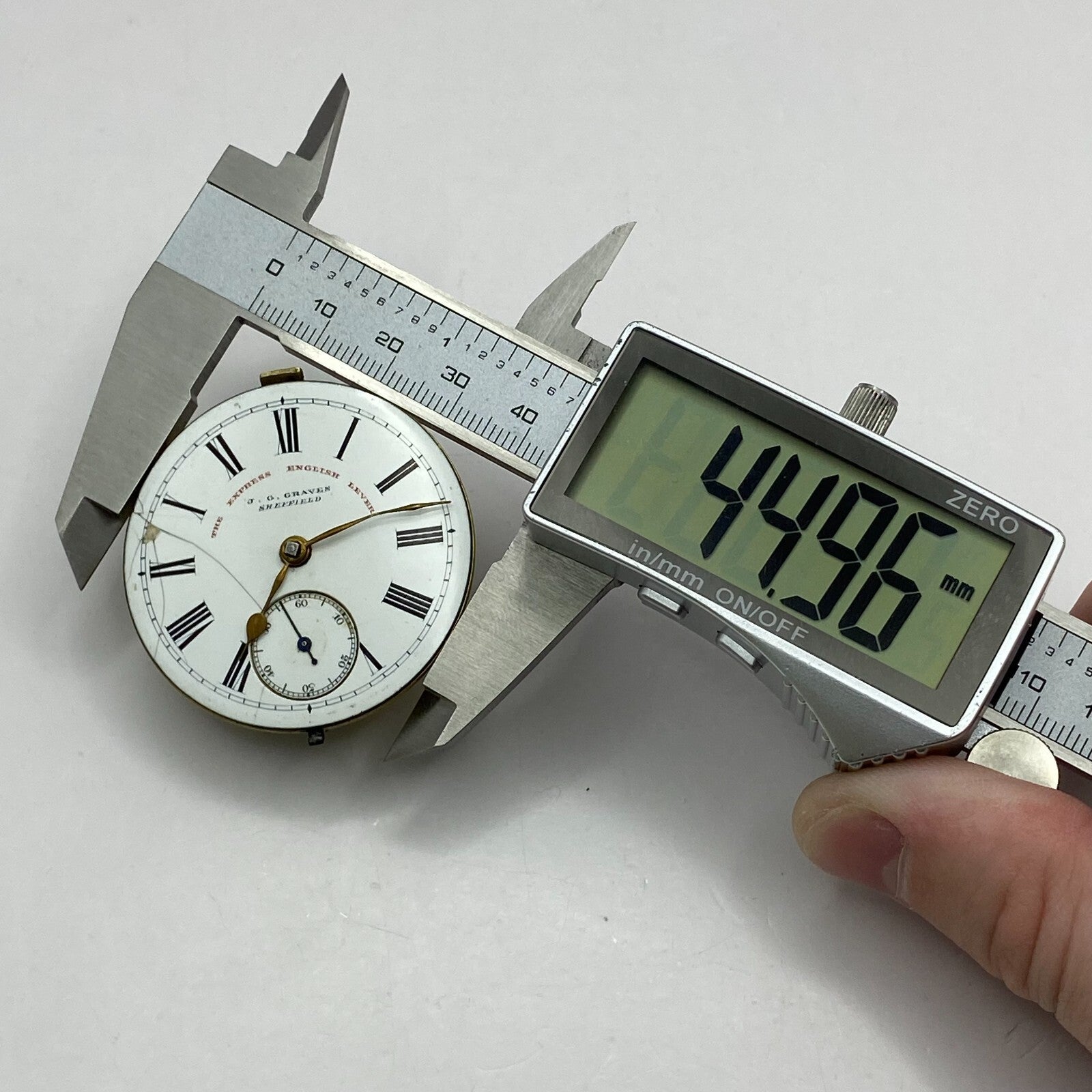 44.9mm Antique J G Graves The English Express Lever Pocket Watch Movement PARTS