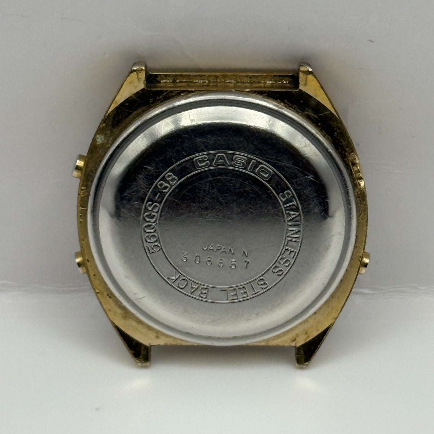 Casio Men's Chronograph Quartz Watch 56QGS-38 Gold Tone Japan 35mm PARTS REPAIR