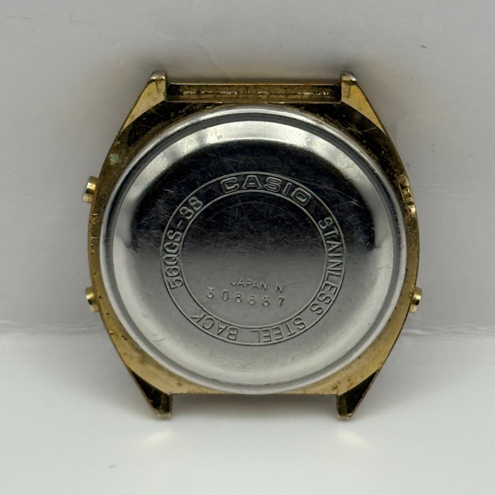 Casio Men's Chronograph Quartz Watch 56QGS-38 Gold Tone Japan 35mm PARTS REPAIR