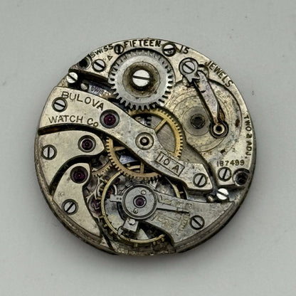 23.7mm Vintage Bulova 10A Manual Wind Swiss Watch Movement PARTS REPAIR SPARES