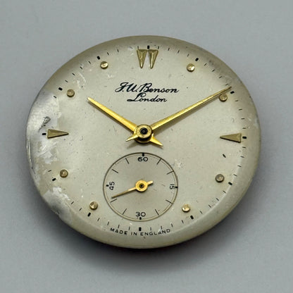 J W Benson 106 Watch Movement Smiths England Manual Wind Vintage Parts 26.6mm