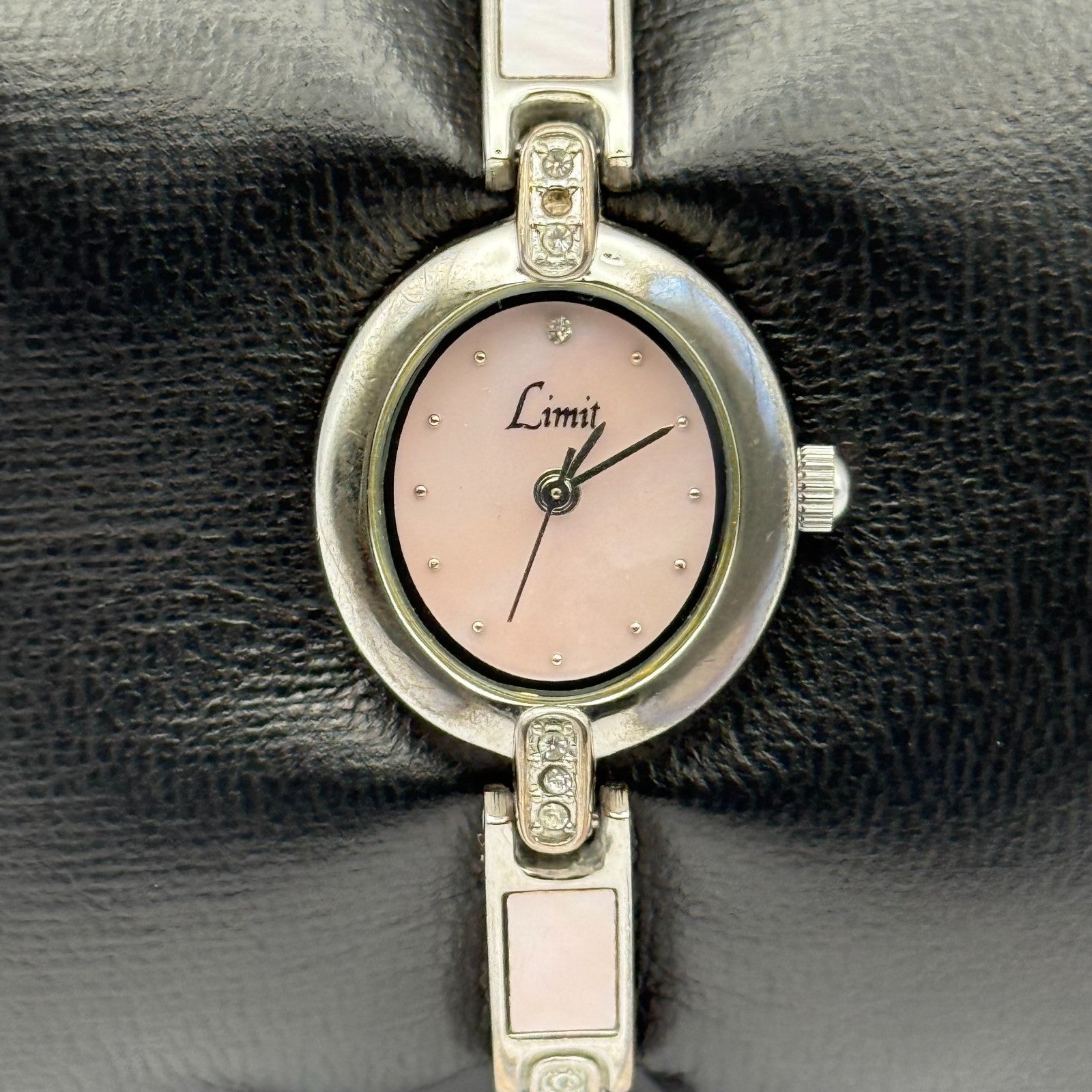 Limit Ladies Quartz Watch Pink MOP Dial Silver Tone Bracelet Working 19mm