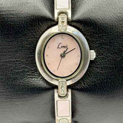 Limit Ladies Quartz Watch Pink MOP Dial Silver Tone Bracelet Working 19mm