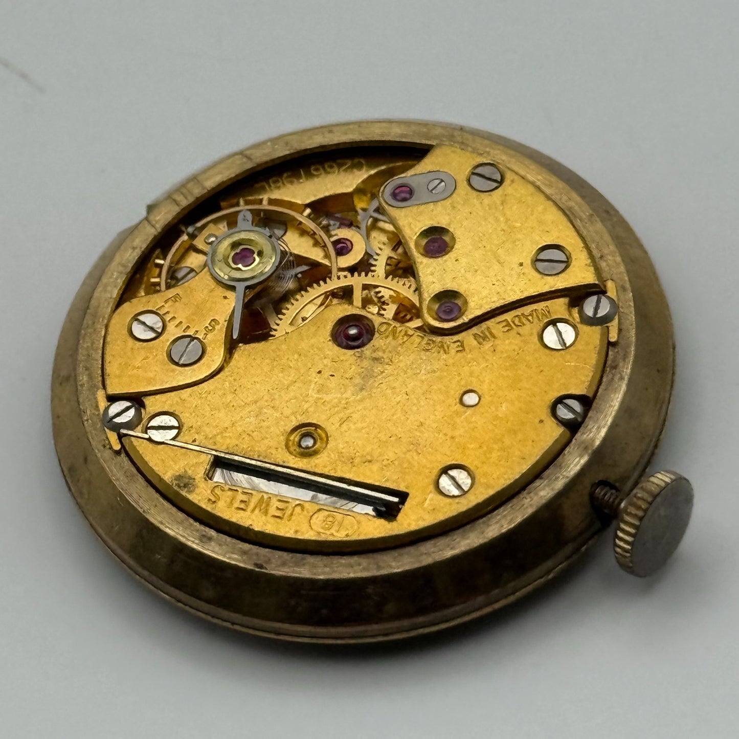Smiths De Luxe 18 Jewels Watch Movement Manual Wind Vintage Parts Repair 32.3mm