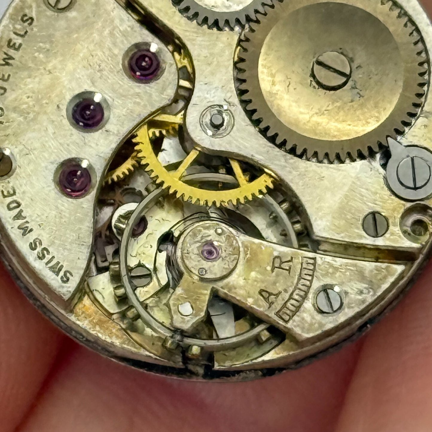 22mm Vintage HL Brown & Son London & Sheffield Manual Wind Watch Movement PARTS