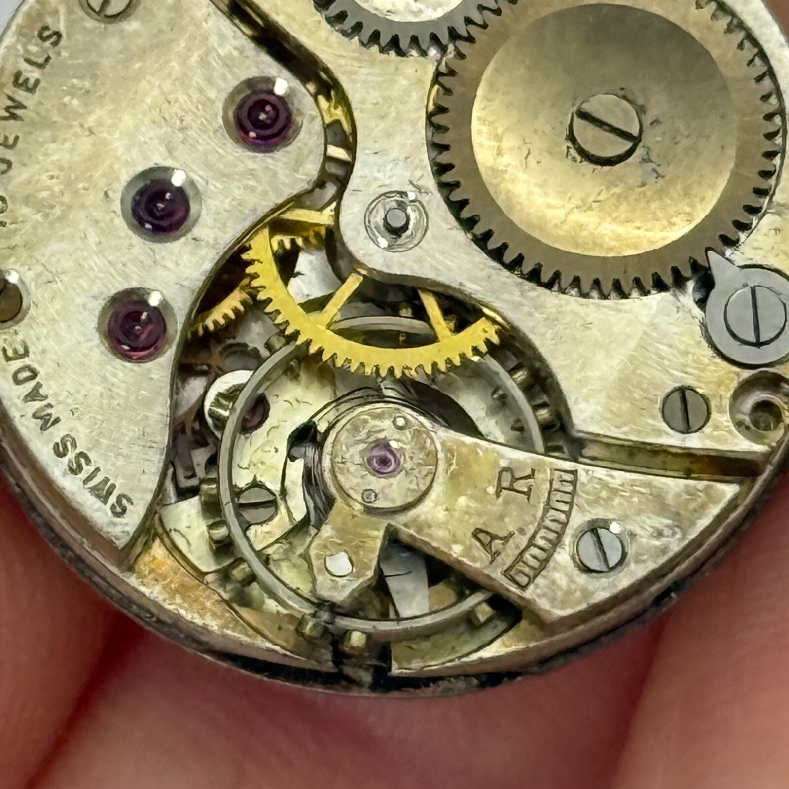 22mm Vintage HL Brown & Son London & Sheffield Manual Wind Watch Movement PARTS