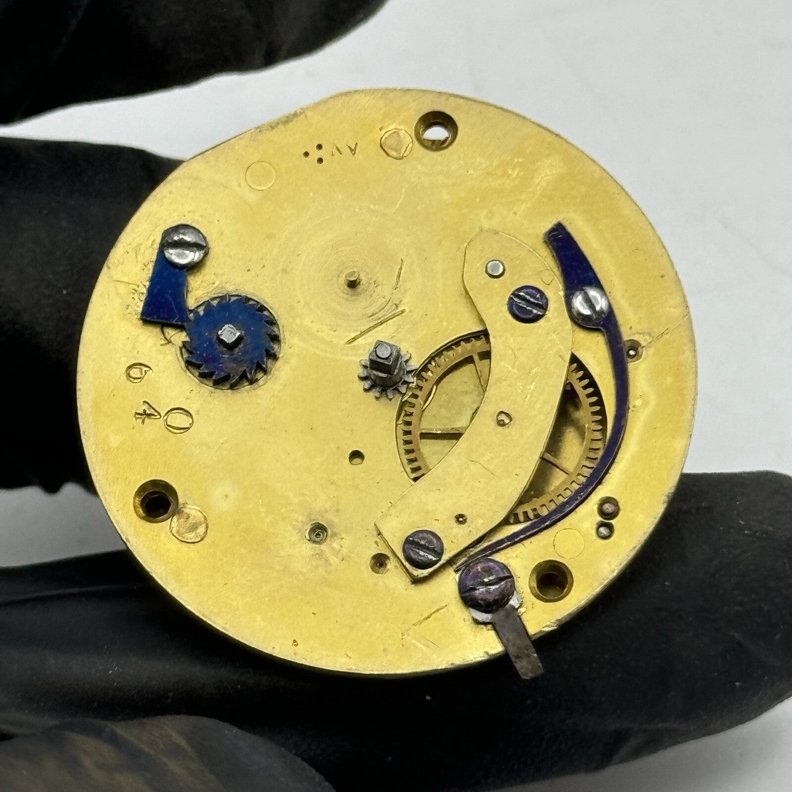 33.7mm Unidentified Quality Fusee Antique Pocket Watch Movement FOR PARTS