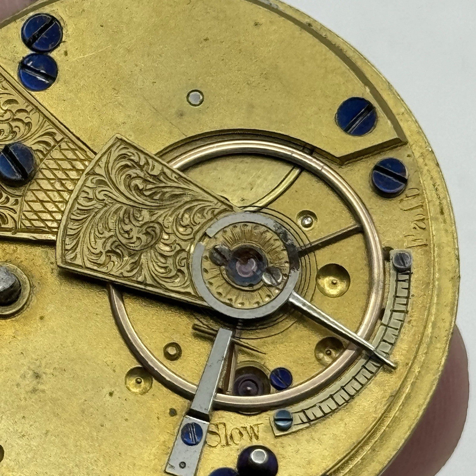 36mm Running Antique Quality English Fusee Pocket Watch Movement -  TO RESTORE