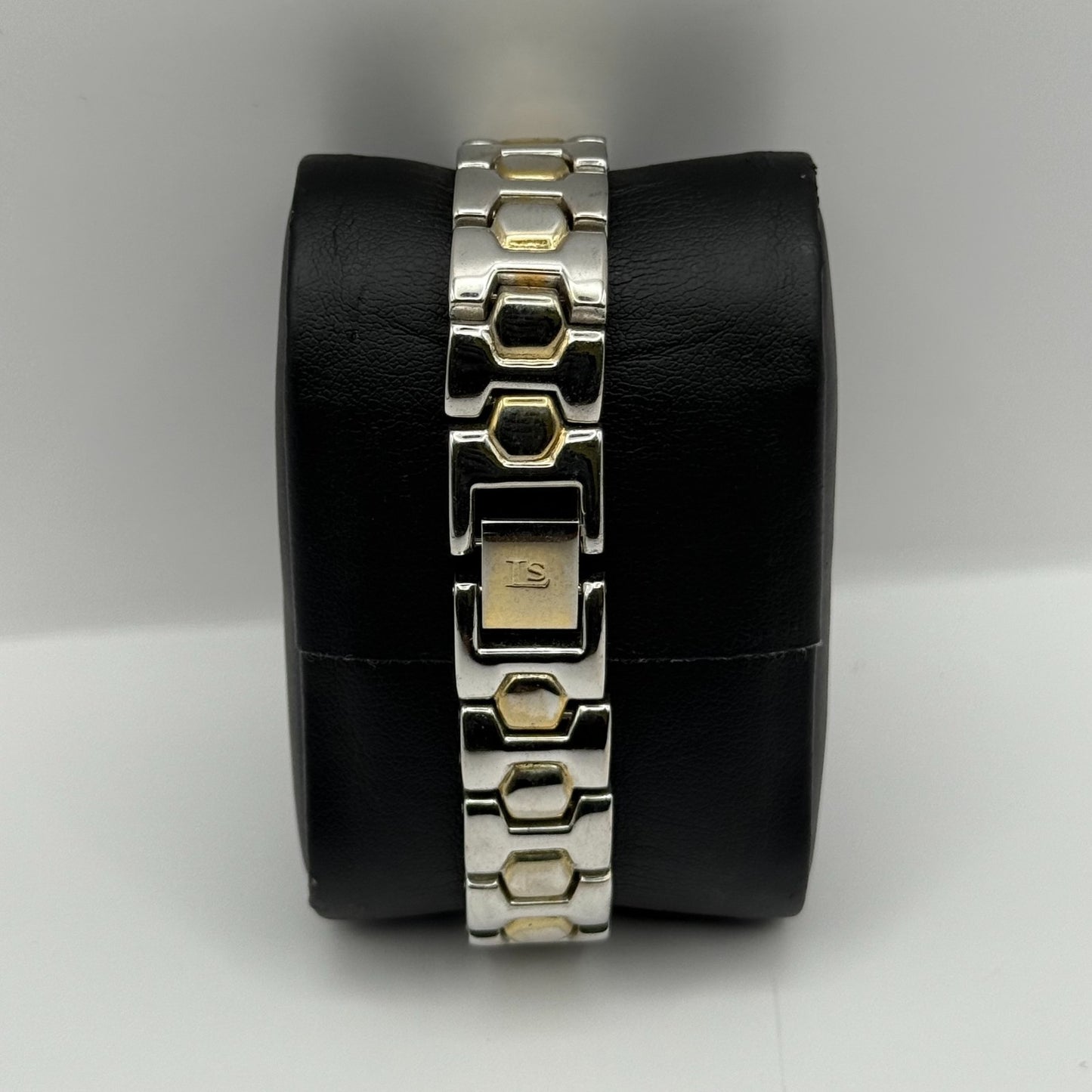 LS Louis Santini Ladies Quartz Watch Two Tone Bracelet Japan Working 24mm