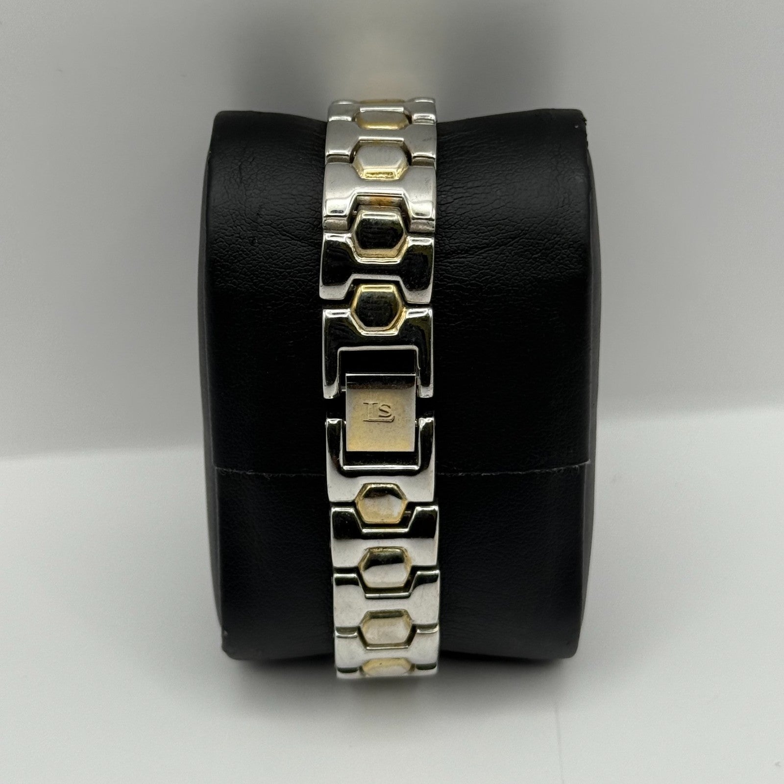 LS Louis Santini Ladies Quartz Watch Two Tone Bracelet Japan Working 24mm