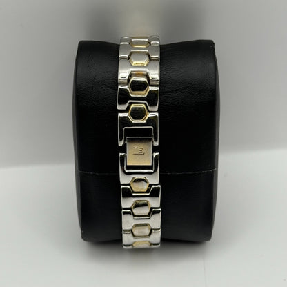 LS Louis Santini Ladies Quartz Watch Two Tone Bracelet Japan Working 24mm