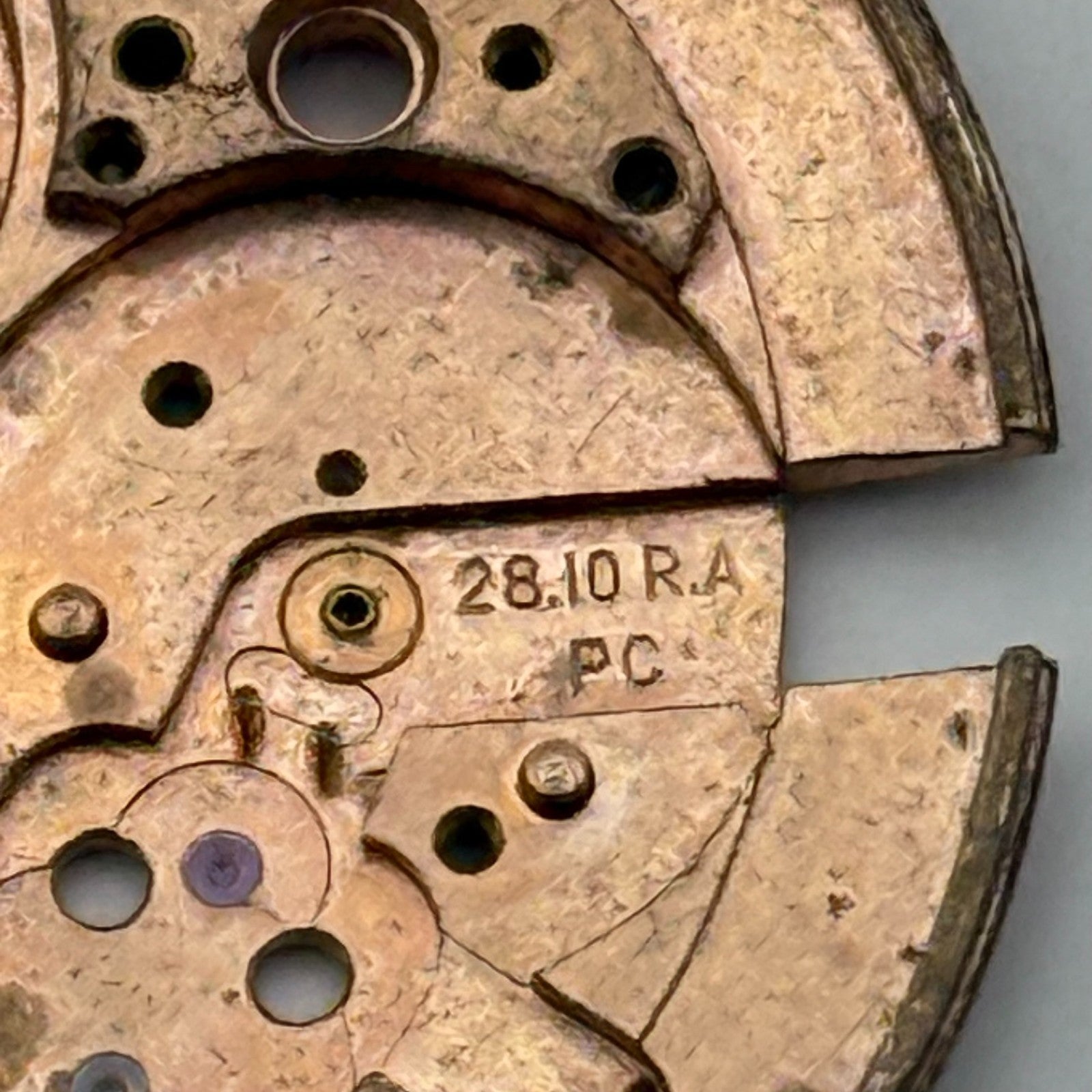 Omega 28.10 RA P.C Incomplete Watch Movement Men’s Vintage Swiss Parts 28.4mm