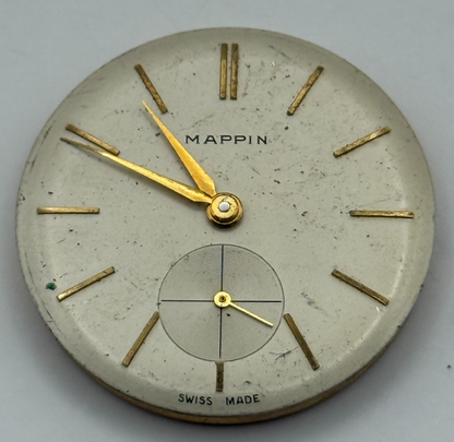 AS 1002 984 Watch Movement Mappin Manual Wind Vintage Swiss Parts Repair 28.6mm