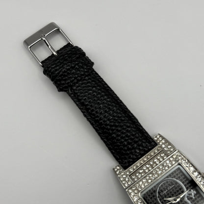 Ralph Klein CNL Ladies Quartz Watch Black Dial Crystal Bezel Working 29mm