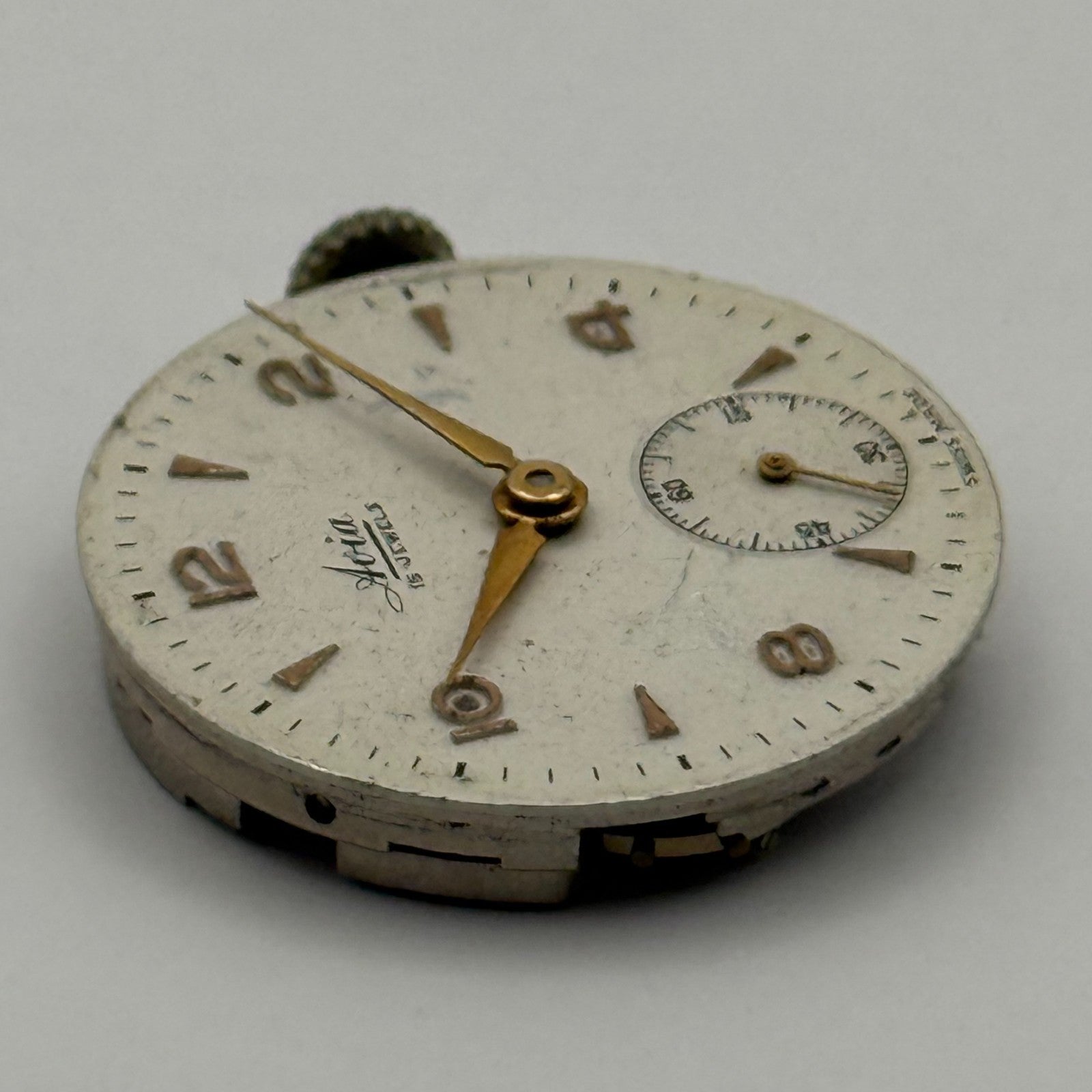 AS 984 Watch Movement Avia Manual Wind Vintage Swiss 15 Jewels Parts 23.4mm