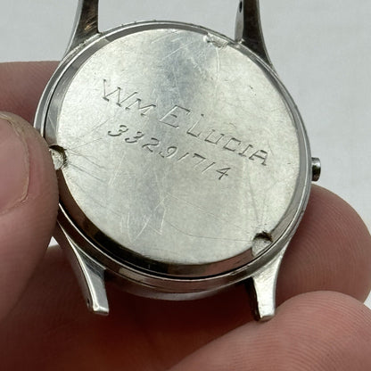 29.5mm Vintage Girard Perregaux 7163 Engraved Watch Case StayBrite Steel Brevet