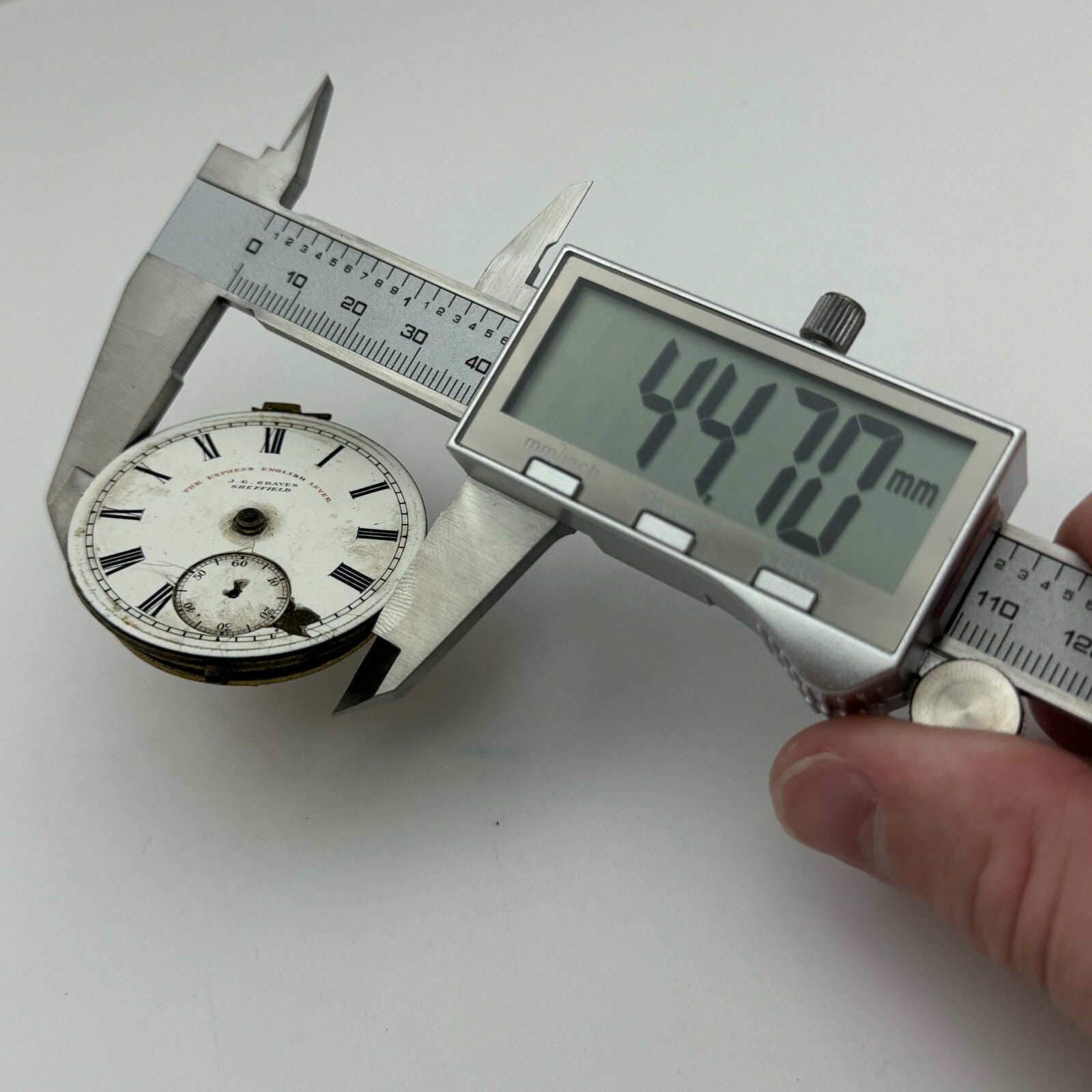 44.7mm Antique J G Graves English Express Lever Pocket Watch Movement PARTS