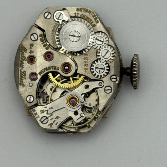 Mathey-Tissot 384 Watch Movement Running Manual Wind Vintage Swiss Parts Repair