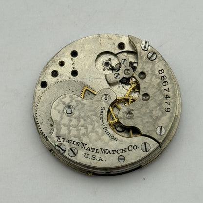 Antique 0S Elgin Grade 222 Model 1 American Pocket Watch Movement PARTS REPAIR
