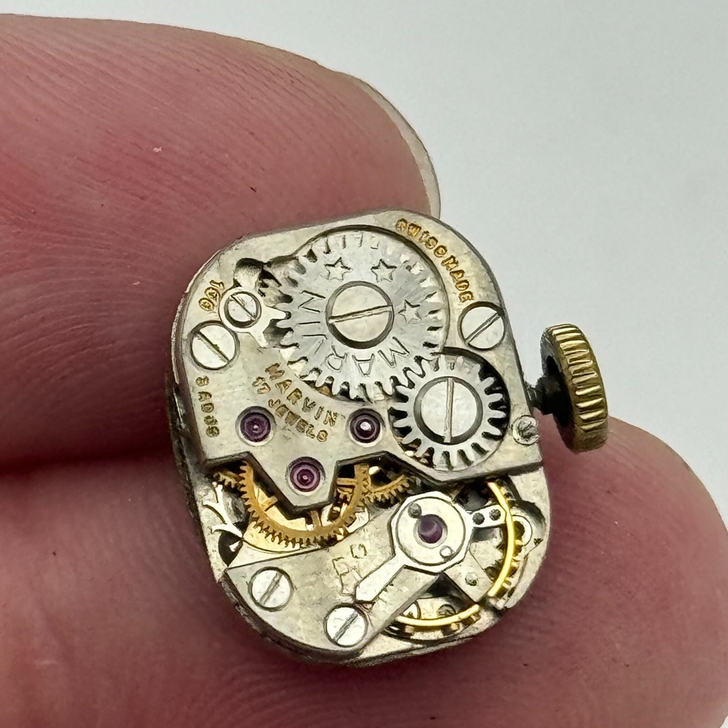 12.1mm Running Marvin Cal 160 Manual Wind 17 Jewels Swiss Watch Movement PARTS