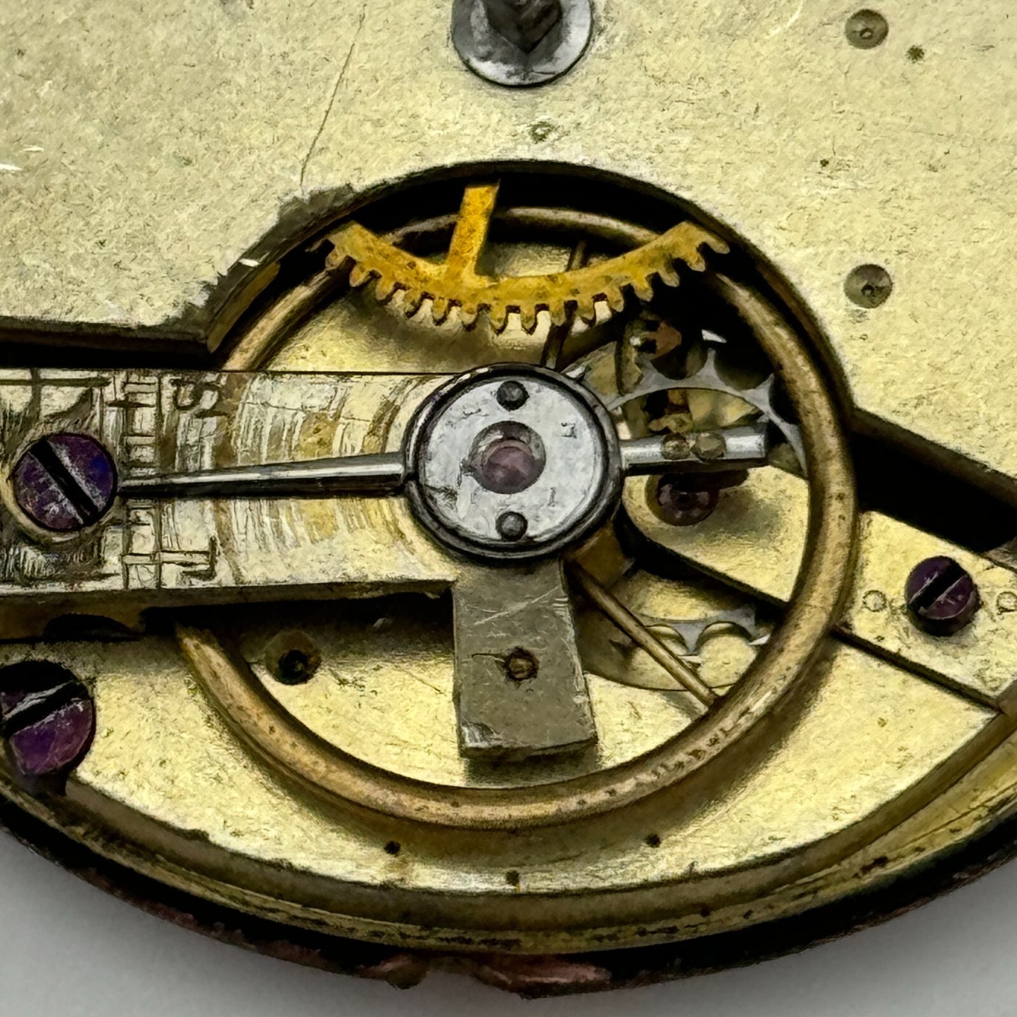 44mm Antique Paris Exhibition 1867 Key Wound Pocket Watch Movement PARTS REPAIR