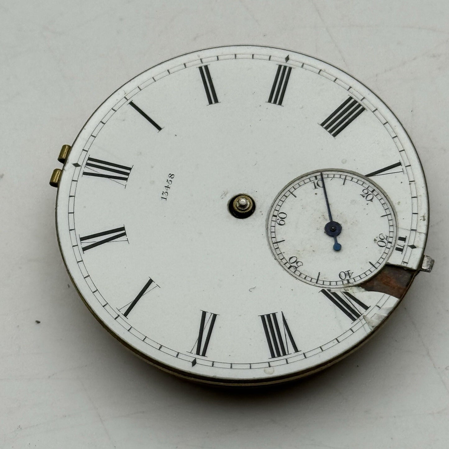 41.3mm Key Wound Goldsmiths Alliance London Pocket Watch Movement FOR PARTS