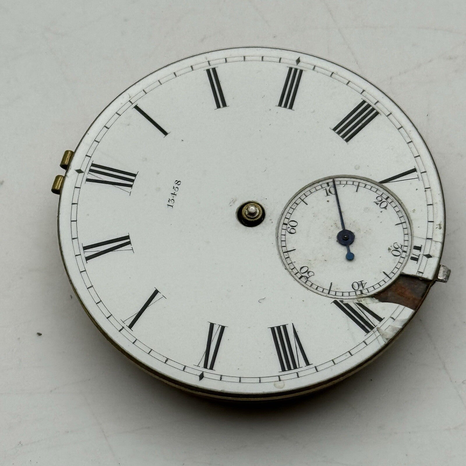 41.3mm Key Wound Goldsmiths Alliance London Pocket Watch Movement FOR PARTS