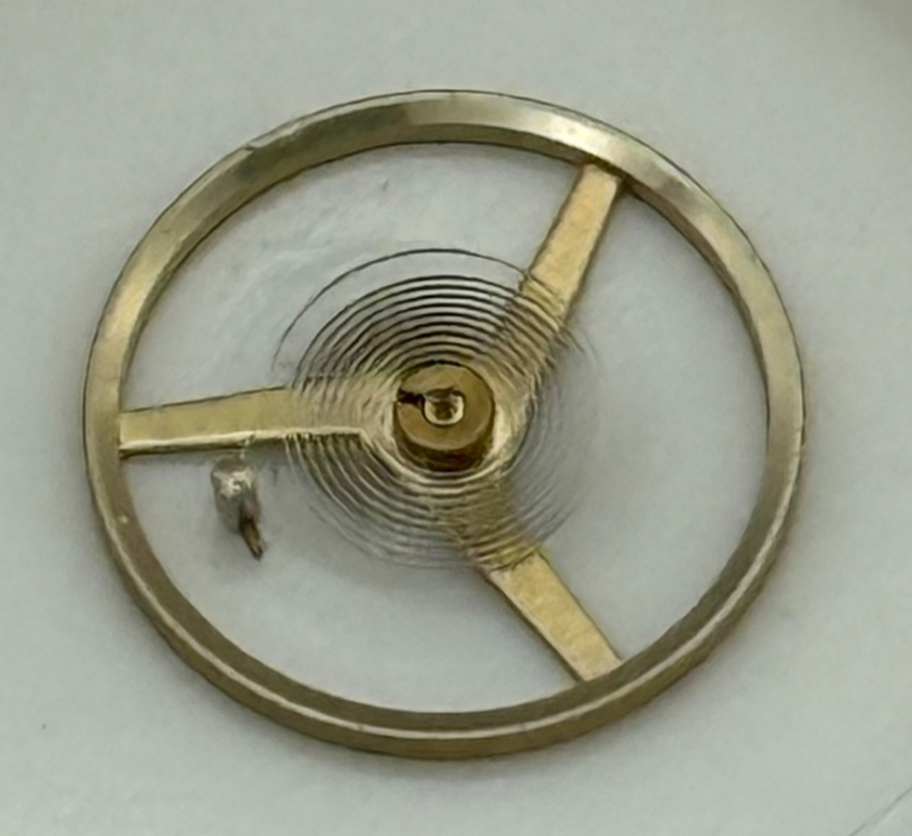 ETA 2512 Balance Wheel Complete And Spring  7¾’’’  1454 M Watch Movement Parts 
