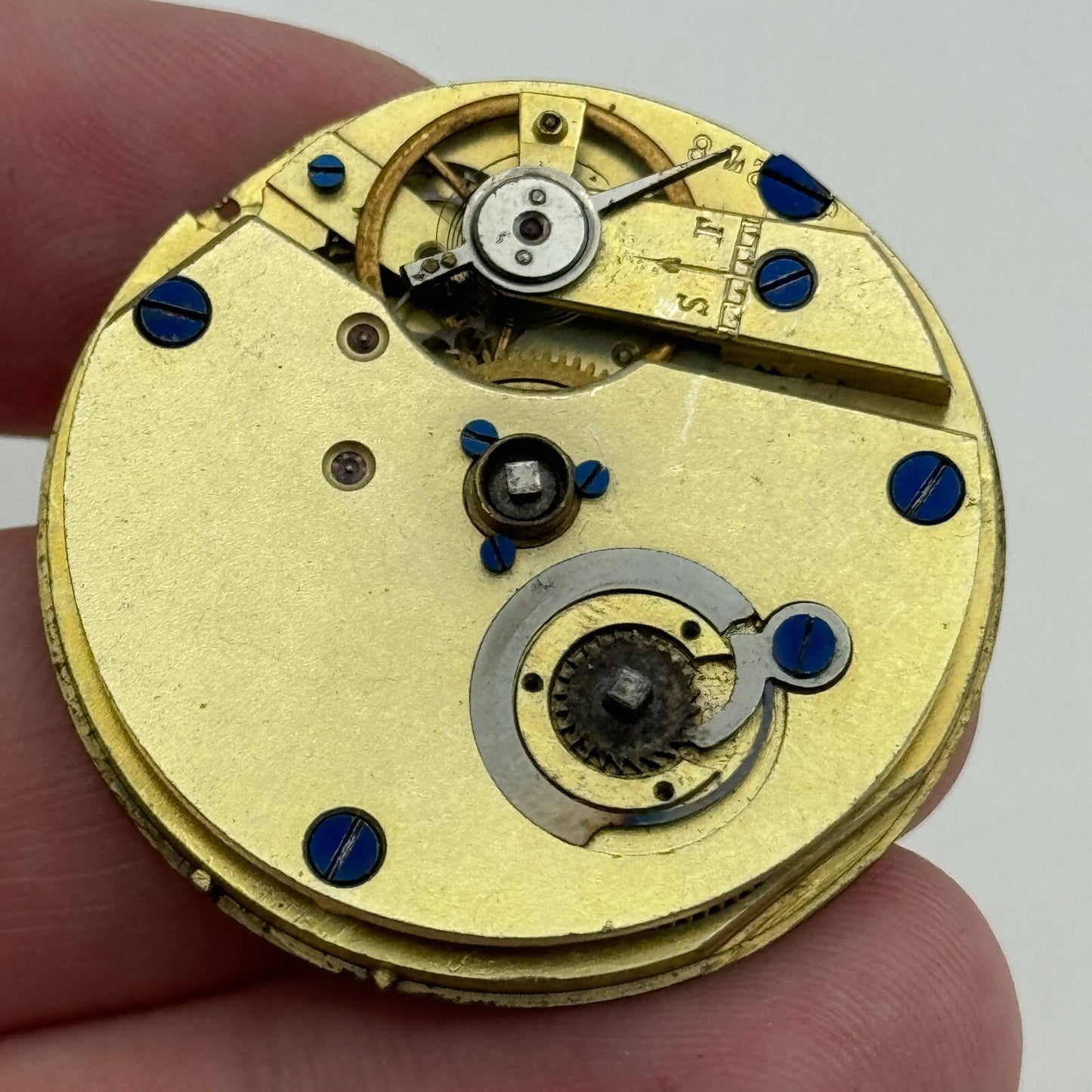 36.3mm Antique Unidentified Key Wound Pocket Watch Movement PARTS REPAIR SPARES