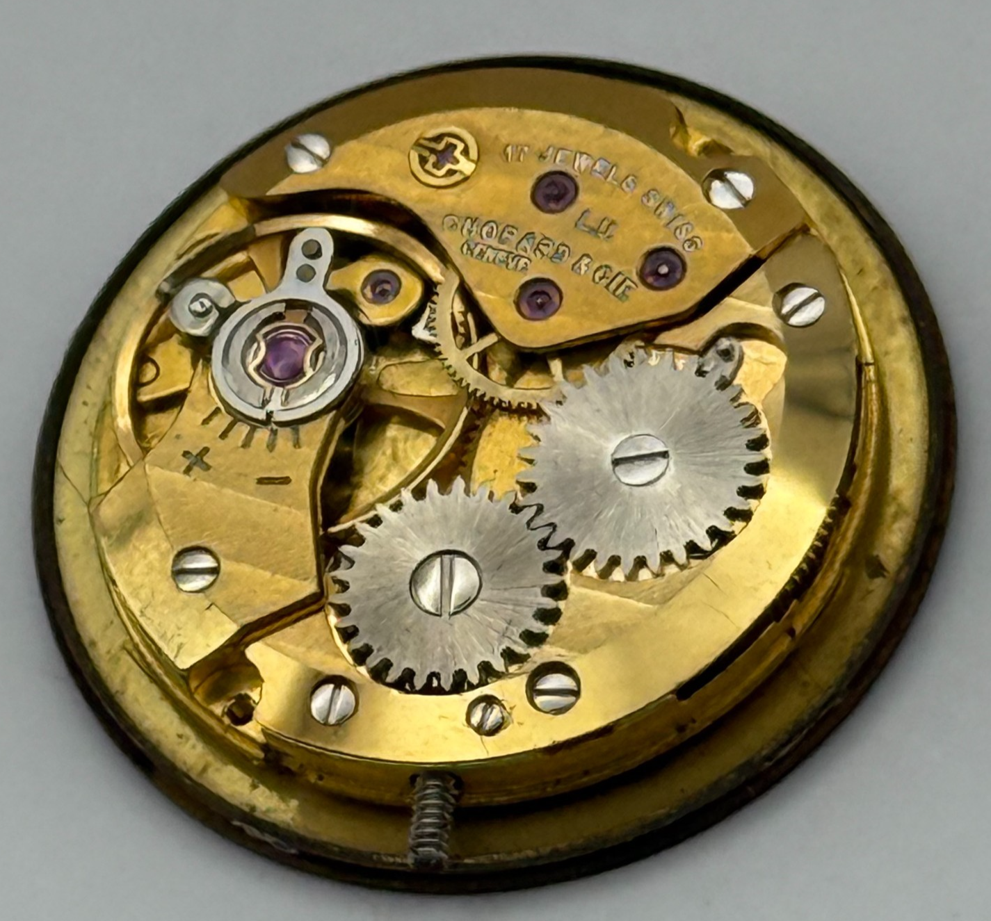 Kutchinsky Chopard & Cie Geneve ETA 2512 Watch Movement Stone Dial Running