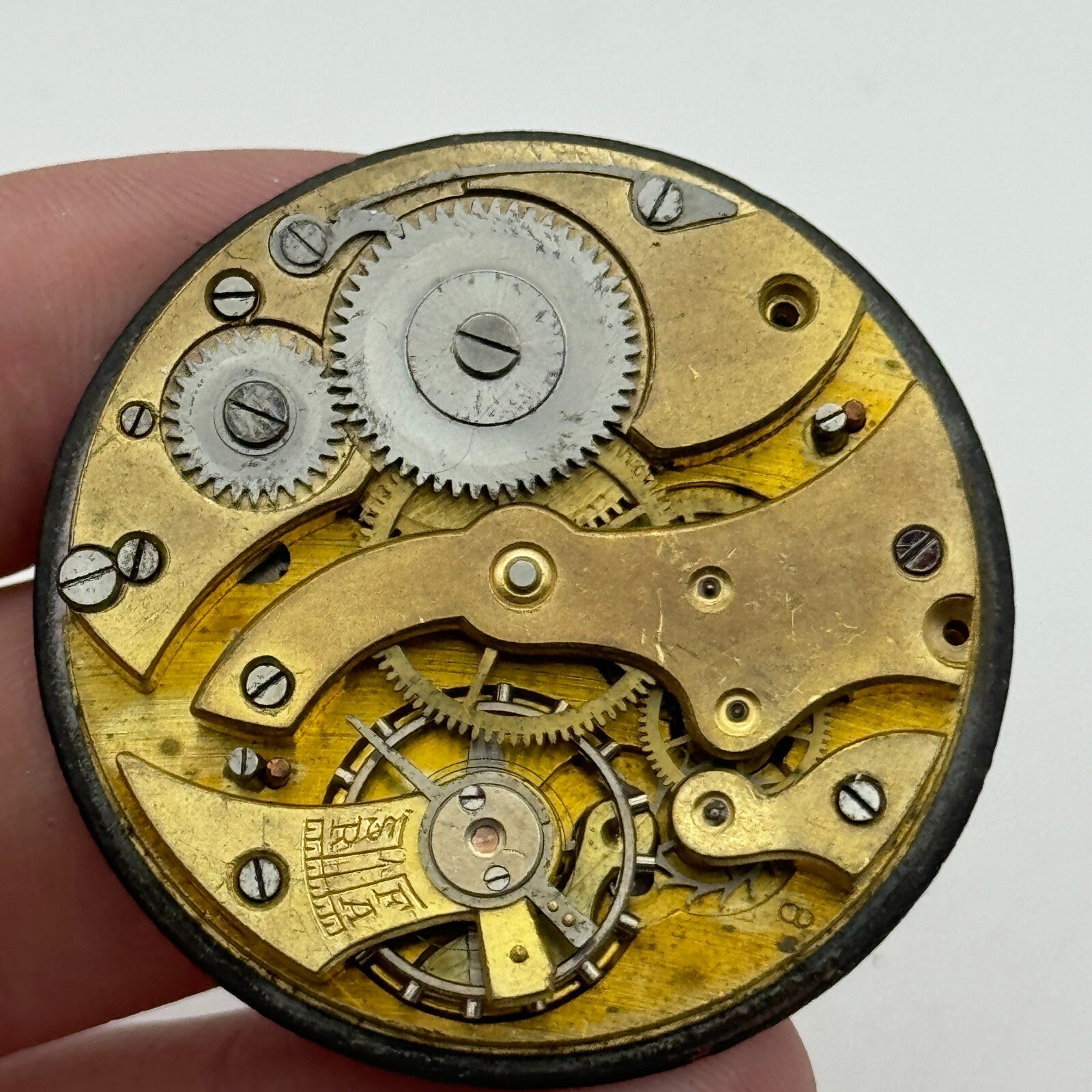43.2mm Vintage Open Face Sub Seconds Balance Ok Pocket Watch Movement PARTS