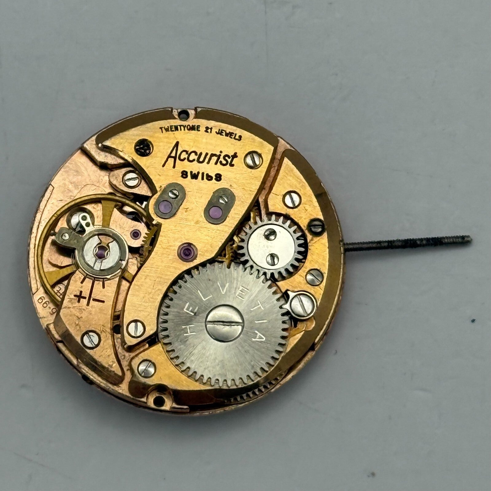 25.9mm Vintage Accurist FHF 66-9 Swiss Manual Wind Watch Movement PARTS REPAIR