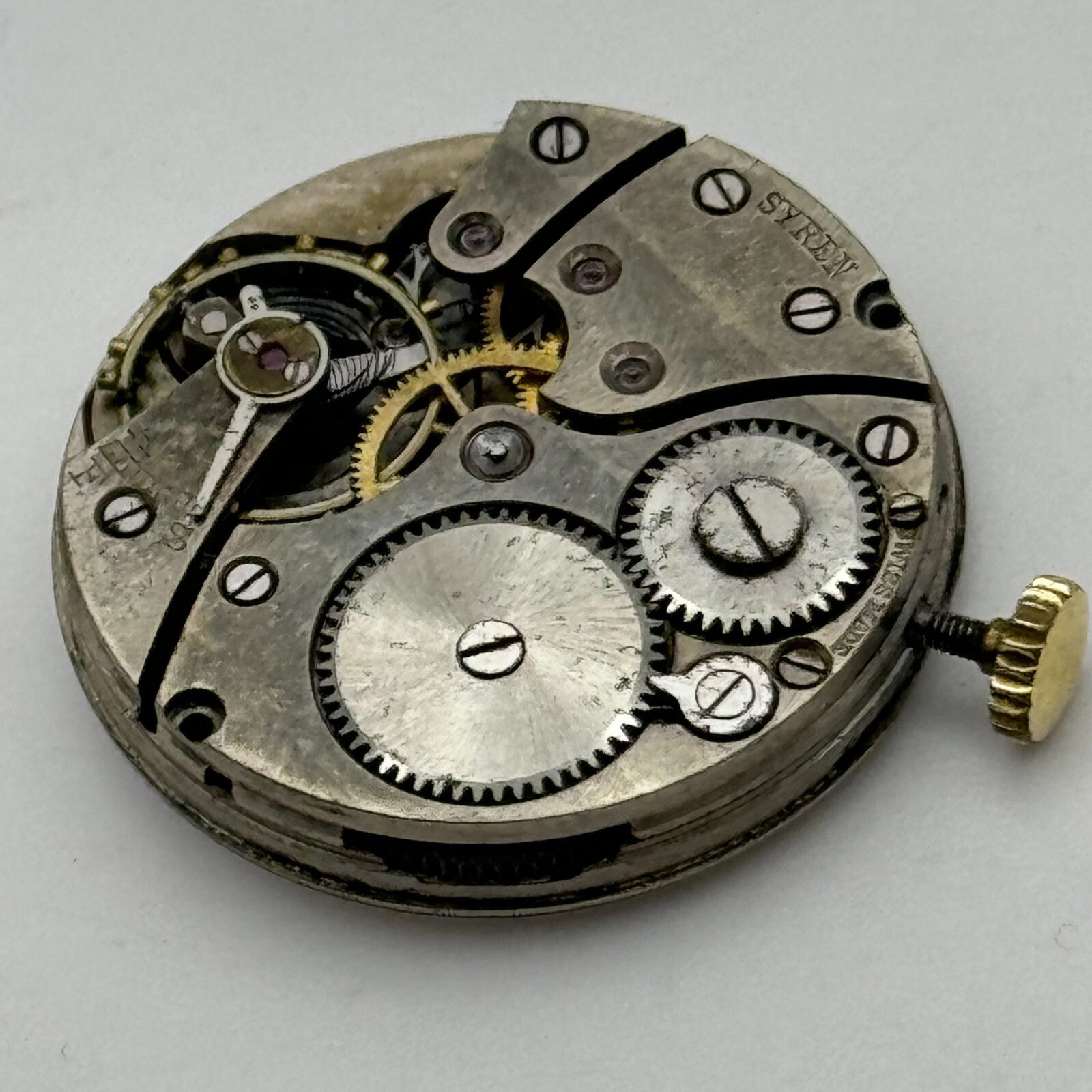 25.3mm Men's Syren Quality Trench Watch Movement Swiss Vintage 15 Jewels PARTS