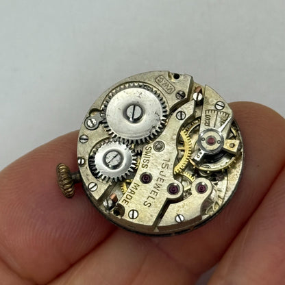 23.6mm Vintage Williams Twickenham V.W.C Trench Watch Movement Manual Wind PARTS