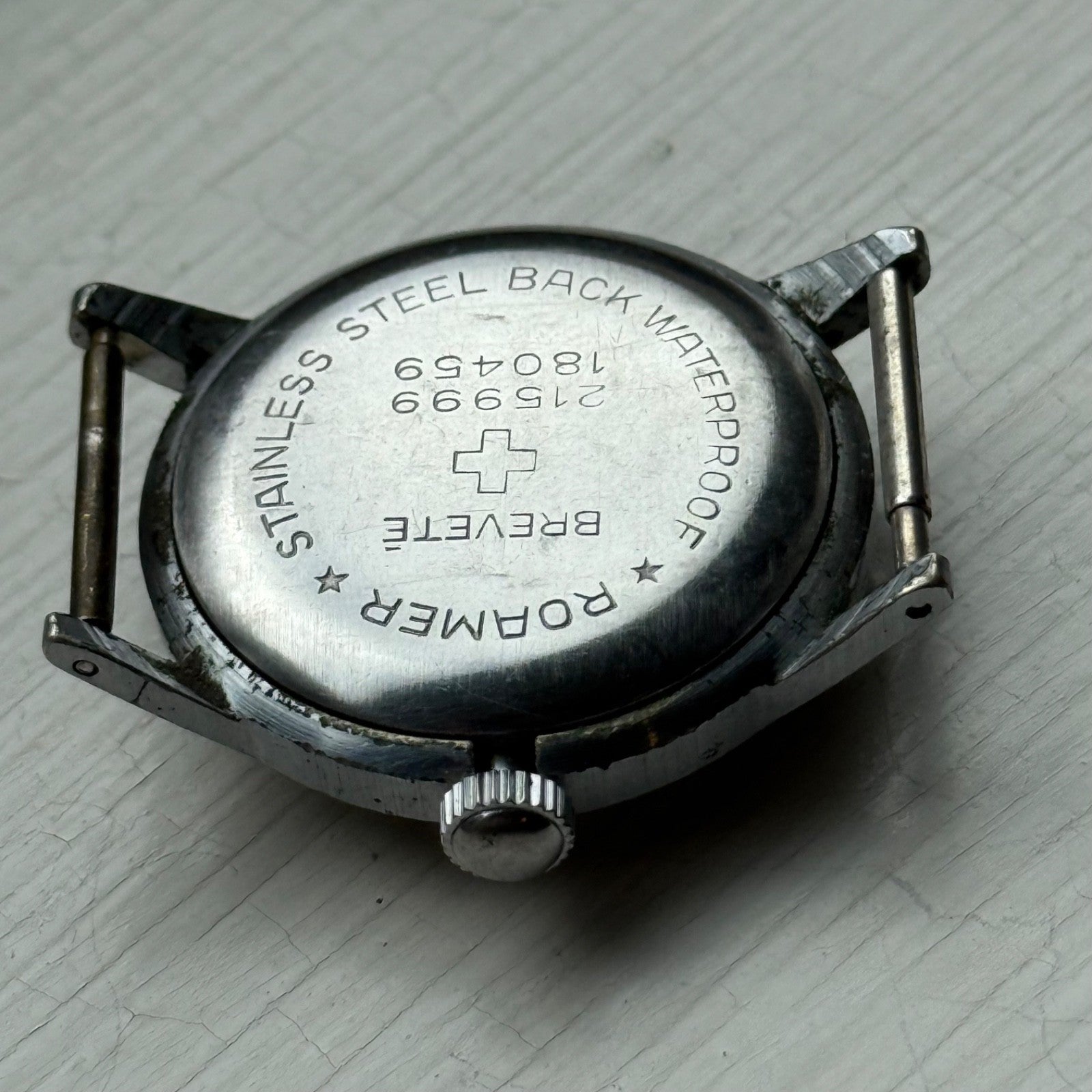 Vintage Roamer Shockproof Watch Brevete 215999 180459 Sub Secs Watch To Restore