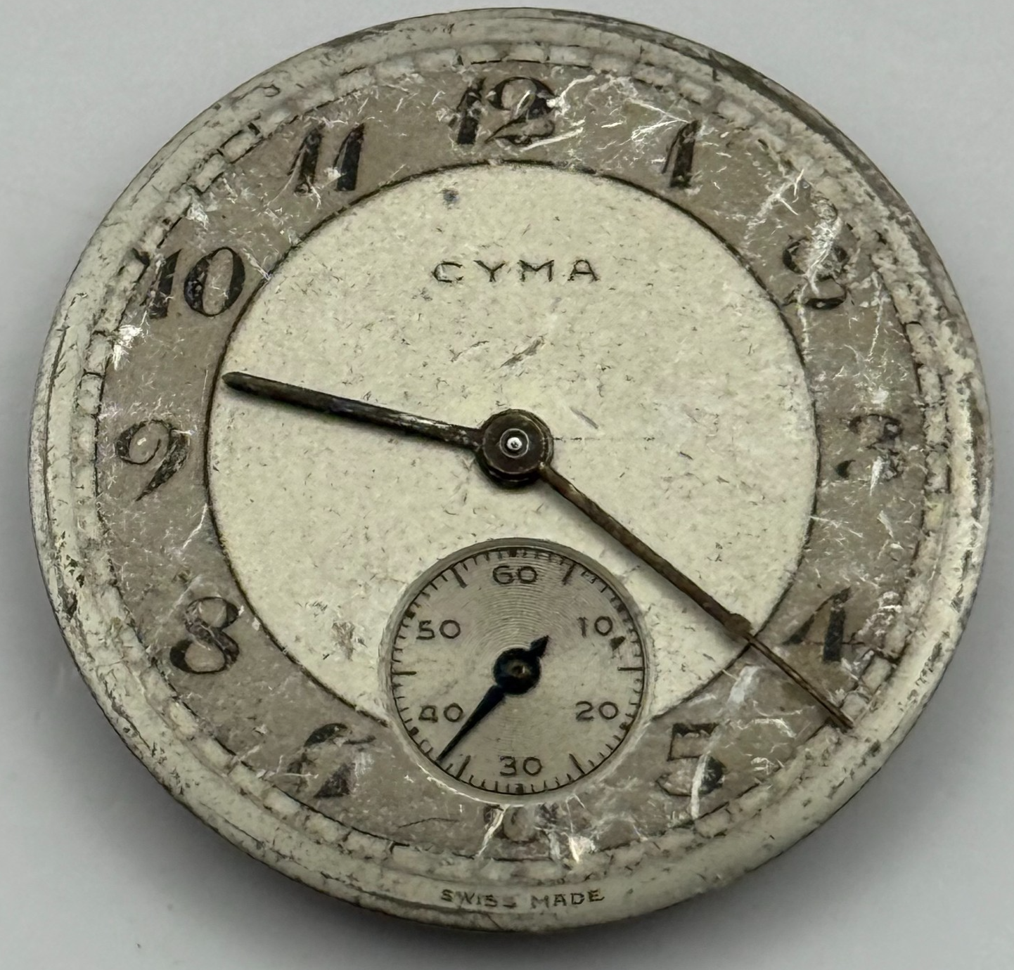 Cyma 162 Watch Movement Manual Wind Vintage Swiss 15 Jewels Parts Repair 23.5mm