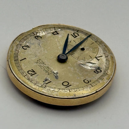 Majex Buren 370 Watch Movement Manual Wind Vintage Swiss 17 Jewels Parts 25.9mm