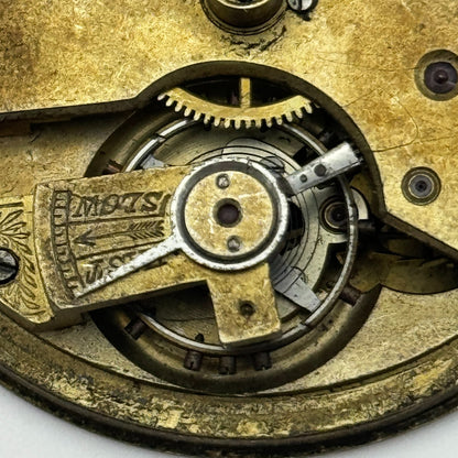 46.8mm Antique Unidentified Key Wound Pocket Watch Movement PARTS REPAIR SPARES