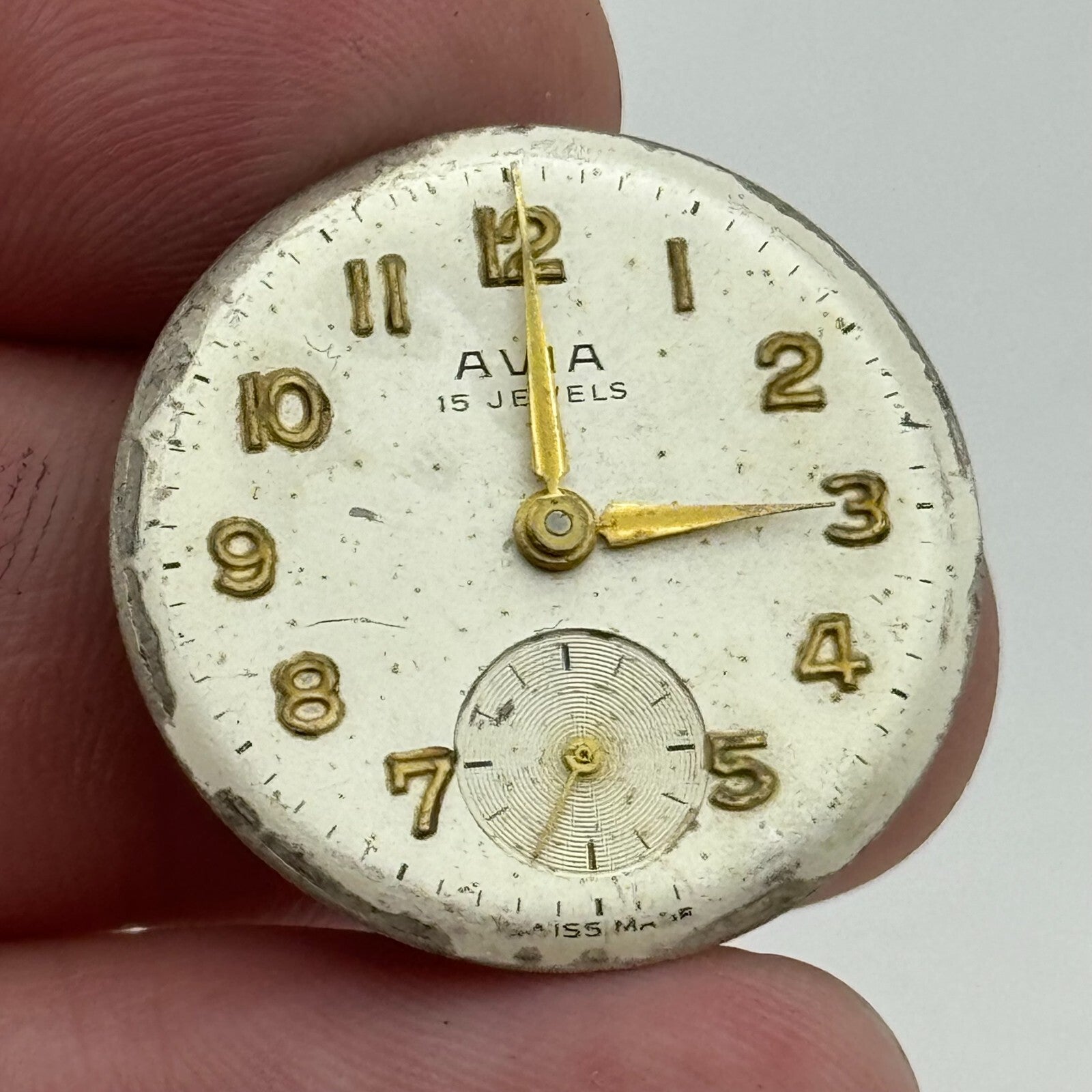 23.5mm Avia AS 1123 1124 Manual Wind 15 Jewels Swiss Watch Movement PARTS SPARES