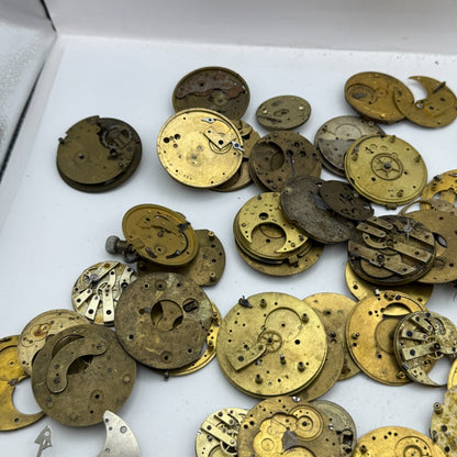 Large Bundle Of Antique Partial Pocket Watch Movements Joblot PARTS REPAIR SPARE