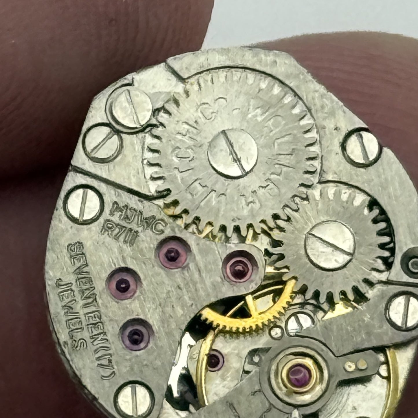 15.3mm Vintage Waltham MJWC R711 Manual Wind Watch Movement PARTS REPAIR