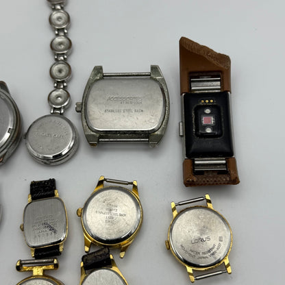 Bundle Of 16 Quartz Watches Modern / Vintage Untested Parts / Repair / Crafts
