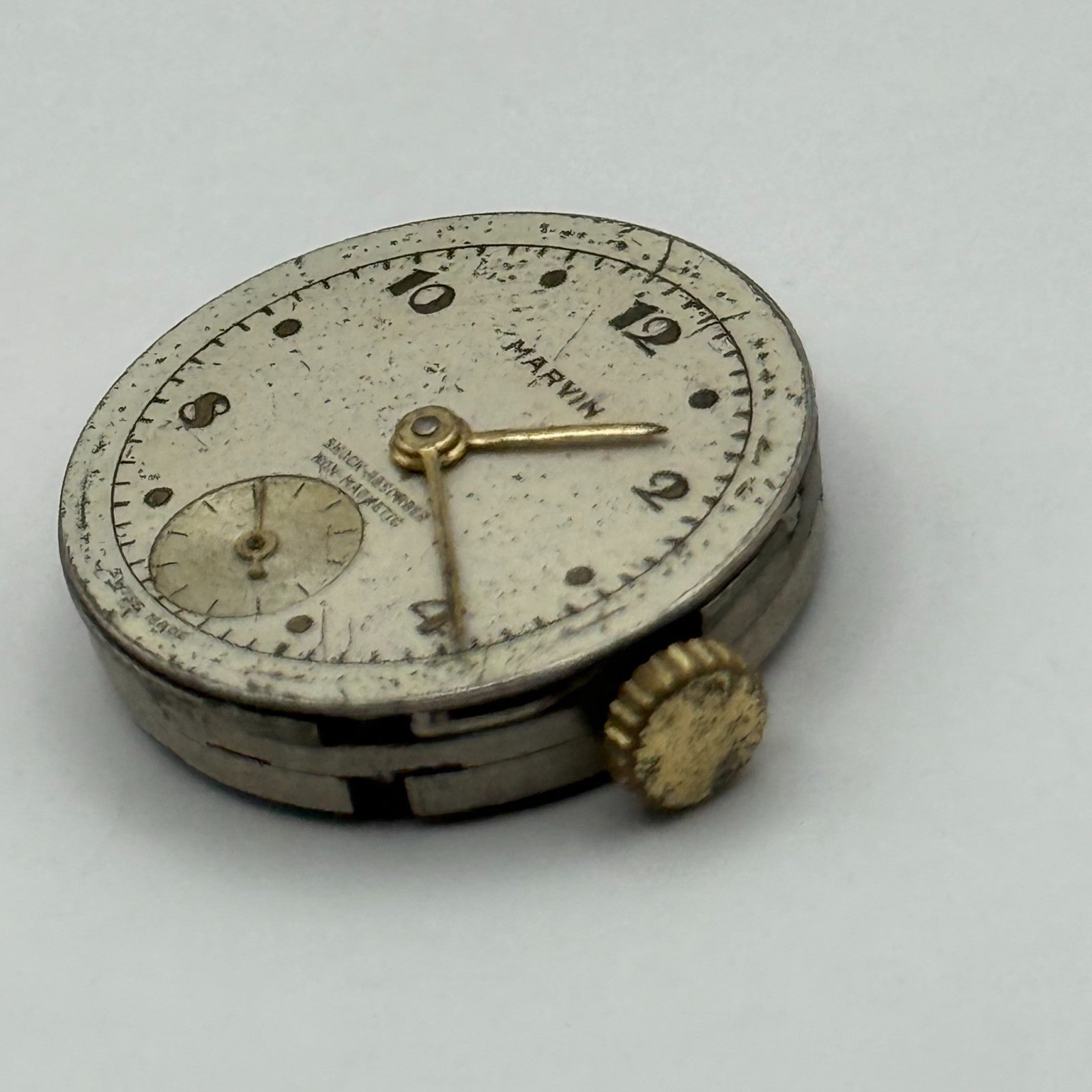 Marvin 310 Watch Movement Manual Wind Vintage Swiss 15 Jewels Parts 19.6mm