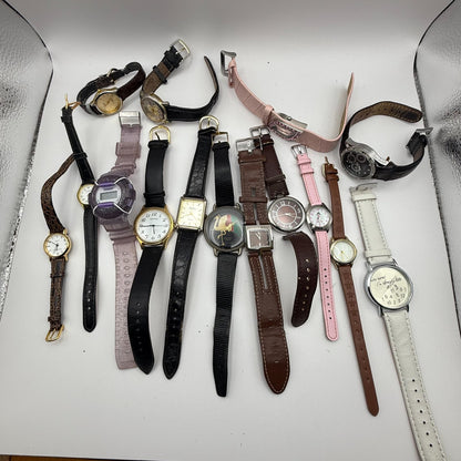 Bundle Of 15 Quartz Watches Job Lot Modern / Vintage Untested Parts / Repair